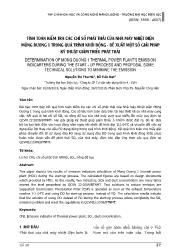 Tính toán kiểm tra các chỉ số phát thải của nhà máy nhiệt điện mông dương 1 trong quá trình khởi động - Đề xuất một số giải pháp kỹ thuật giảm thiểu phát thải