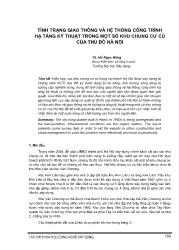 Tình trạng giao thông và hệ thống công trình hạ tầng kỹ thuật trong một số khu chung cư cũ của thủ đô Hà Nội