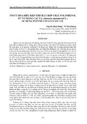 Tối ƣu hóa điều kiện trích ly hợp chất polyphenol từ vỏ mãng cầu ta (Annona squamosal L.) sử dụng enzyme celluclast 1,5l