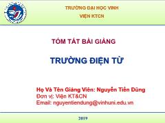 Tóm tắt bài giảng Trường điện từ