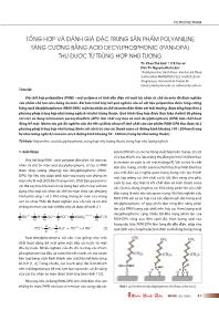 Tổng hợp vầ đánh giá đặc trưng sản phẩm Polyaniline tăng cường bằng Acid Decylphosphonic (Pani-DPA) thu được từ trùng hợp nhũ tương