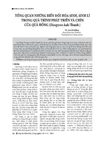 Tổng quan những biến đổi hóa sinh, sinh lí trong quá trình phát triển và chín của quả hồng (diospyros kaki thunb.)