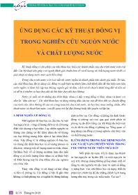 Ứng dụng các kỹ thuật đồng vị trong nghiên cứu nguồn nước và chất lượng nước