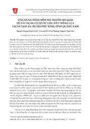 Ứng dụng phần mềm mã nguồn mở qgis để xây dựng cơ sở dữ liệu đất trồng Lúa Tại xã Tam An, huyện Phú Ninh, tỉnh Quảng Nam