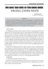 Ứng dụng thảo dược có tính kháng khuẩn trong chăn nuôi