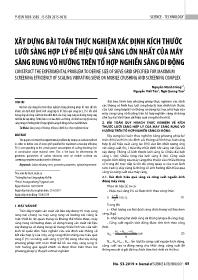 Xây dựng bài toán thực nghiệm xác định kích thước lưới sàng hợp lý để hiệu quả sàng lớn nhất của máy sàng rung vô hướng trên tổ hợp nghiền sàng di động