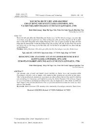 Xây dựng bộ tư liệu ảnh giải phẫu chuột đồng nhỏ rattus losea (swinhoe, 1871) và thỏ nhà oryctolagus cuniculus (linnaeus, 1758)