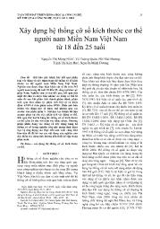 Xây dựng hệ thống cỡ số kích thước cơ thể người nam Miền Nam Việt Nam từ 18 đến 25 tuổi