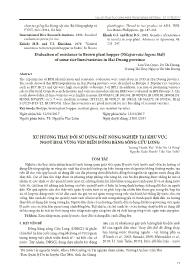 Xu hướng thay đổi sử dụng đất nông nghiệp tại khu vực ngọt hoá vùng ven biển đồng bằng sông Cửu Long