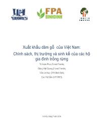 Xuất khẩu dăm gỗ của Việt Nam: Chính sách, thị trường và sinh kế của các hộ gia đình trồng rừng
