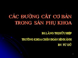 Bài giảng Các đường cắt cơ bản trong sản phụ khoa - Lăng Thị Hữu Hiệp