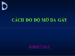 Bài giảng Cách đo độ mờ da gáy