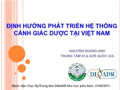 Bài giảng Định hướng phát triển hệ thống cảnh giác dược tại Việt Nam - Nguyễn Hoàng Anh