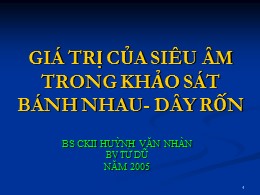 Bài giảng Giá trị của siêu âm trong khảo sát bánh nhau-dây rốn - Huỳnh Văn Nhàn