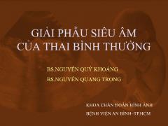 Bài giảng Giải phẫu siêu âm của thai bình thường - Nguyễn Quý Khoáng