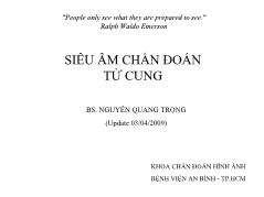 Bài giảng Siêu âm chẩn đoán tử cung - Nguyễn Quang Trọng