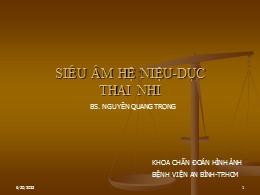 Bài giảng Siêu âm hệ niệu-dục thai nhi - Nguyễn Quang Trọng