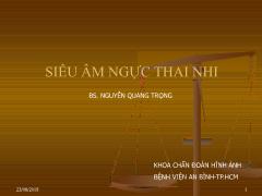 Bài giảng Siêu âm ngực thai nhi - Nguyễn Quang Trọng