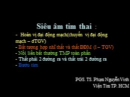 Bài giảng Siêu âm tim thai - Phạm Nguyễn Vinh