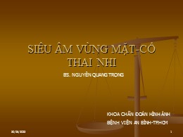 Bài giảng Siêu âm vùng mặt-cổ thai nhi - Nguyễn Quang Trọng