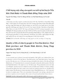 Chất lượng cuộc sống của người cao tuổi tại hai huyện Tiền Hải (Thái Bình) và Thanh Bình (Đồng Tháp) năm 2018