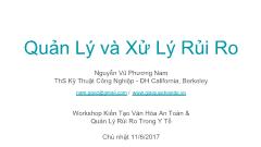 Đề tài Quản lý và xử lý rủi ro - Nguyễn Vũ Phương Nam