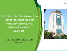 Đề tài Xác định các yếu tố nguy cơ nhiễm khuẩn bệnh viện tại Bệnh viện Đa khoa Hoàn Mỹ Sài Gòn