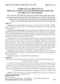 Nghiên cứu các thông số của hồng cầu và hồng cầu lưới trên bệnh nhân thiếu máu do thiếu sắt và Thalassemia