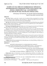 Nghiên cứu đặc điểm xét nghiệm kháng thể kháng Phospholipid bao gôm kháng đông Lupus, kháng thế kháng Cardiolipin và β2 – Glycoprotein 1 tại Viện Huyết học Truyền máu Trung ương