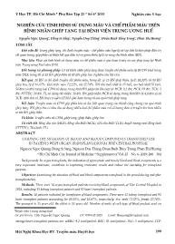 Nghiên cứu tình hình sử dụng máu và chế phẩm máu trên bệnh nhân ghép tạng tại Bệnh viện Trung ương Huế