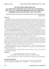 Tác dụng điều chỉnh lipid máu của viên nang thanh mạch an (giảo cổ lam, chè đắng, hòe, ngưu tất, nghệ) trên bệnh nhân rối loạn lipid máu với bệnh danh đàm thấp theo y học cổ truyền