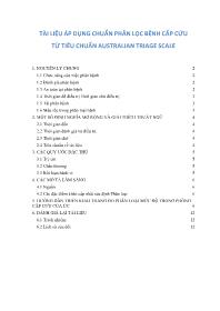 Tài liệu áp dụng chuẩn phân lọc bệnh cấp cứu từ tiêu chuẩn Australian Triage Scale