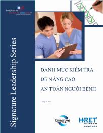 Tài liệu Danh mục kiểm tra để nâng cao an toàn người bệnh