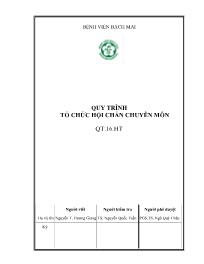 Tài liệu Quy trình tổ chức hội chẩn chuyên môn - Bệnh viện Bạch Mai