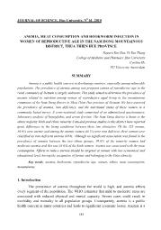 Anemia, Meat Consumption And Hookworm Infection In Women Of Reproductive Age In The Nam Dong Mountainous District, Thua Thien Hue Province – Nguyen Van Hoa