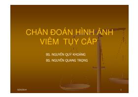 Bài giảng Chẩn đoán hình ảnh viêm tụy cấp - Nguyễn Quý Khoáng