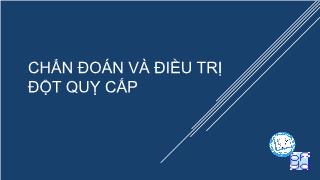 Bài giảng Chẩn đoán và điều trị đột quỵ cấp