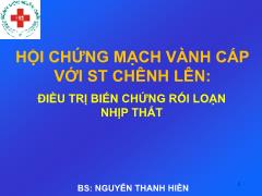 Bài giảng Hội chứng mạch vành cấp với ST chênh lên: Điều trị biến chứng rối loạn nhịp thất - Nguyễn Thanh Hiền