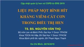 Bài giảng Liệu pháp một bình hít kháng viêm - Cắt cơn trong điều trị hen - Nguyễn Văn Thọ