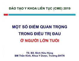 Bài giảng Một số điểm quan trọng trong điều trị đau ở người lớn tuổi - Đinh Hữu Hùng