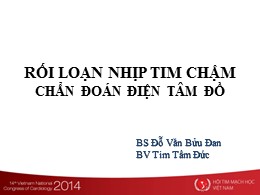 Bài giảng Rối loạn nhịp tim chậm chẩn đoán điện tâm đồ - Đỗ Văn Bữu Đan