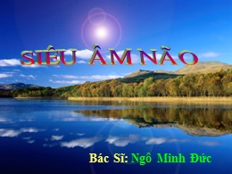 Bài giảng Siêu âm não - Ngô Minh Đức