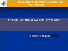 Bài giảng ST chênh lên trong các bệnh lý tim mạch - Phạm Trường Sơn