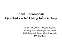 Bài giảng Stent Thrombosis: Cập nhật vai trò kháng tiểu cầu kép – Nguyễn Thượng Nghĩa