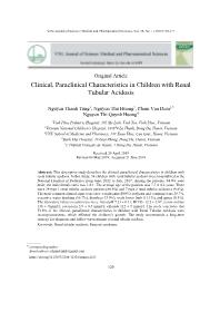 Clinical, Paraclinical Characteristics in Children with Renal Tubular Acidosis - Nguyen Thanh Tung