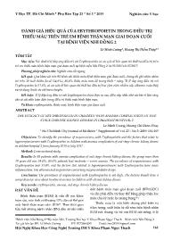 Đánh giá hiệu quả của erythropoietin trong điều trị thiếu máu trên trẻ em bệnh thận mạn giai đoạn cuối tại Bệnh viện Nhi Đồng 2