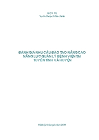 Đánh giá nhu cầu đào tạo nâng cao năng lực quản lý bệnh viện tại tuyến tỉnh và huyện