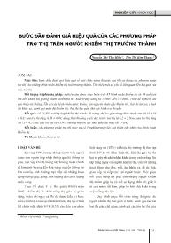 Đề tài Bước đầu đánh giá hiệu quả của các phương pháp trợ thị trên người khiếm thị trưởng thành – Nguyễn Thị Thu Hiền