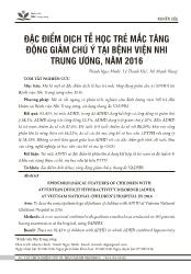 Đề tài Đặc điểm dịch tễ học trẻ mắc tăng động giảm chú ý tại Bệnh viện Nhi trung ương, năm 2016 - Thành Ngọc Minh