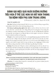 Đề tài Đánh giá hiệu quả nuôi dưỡng đường tiêu hóa ở trẻ cực non và rất non tháng tại Bệnh viện Phụ sản trung ương - Lê Phương Linh